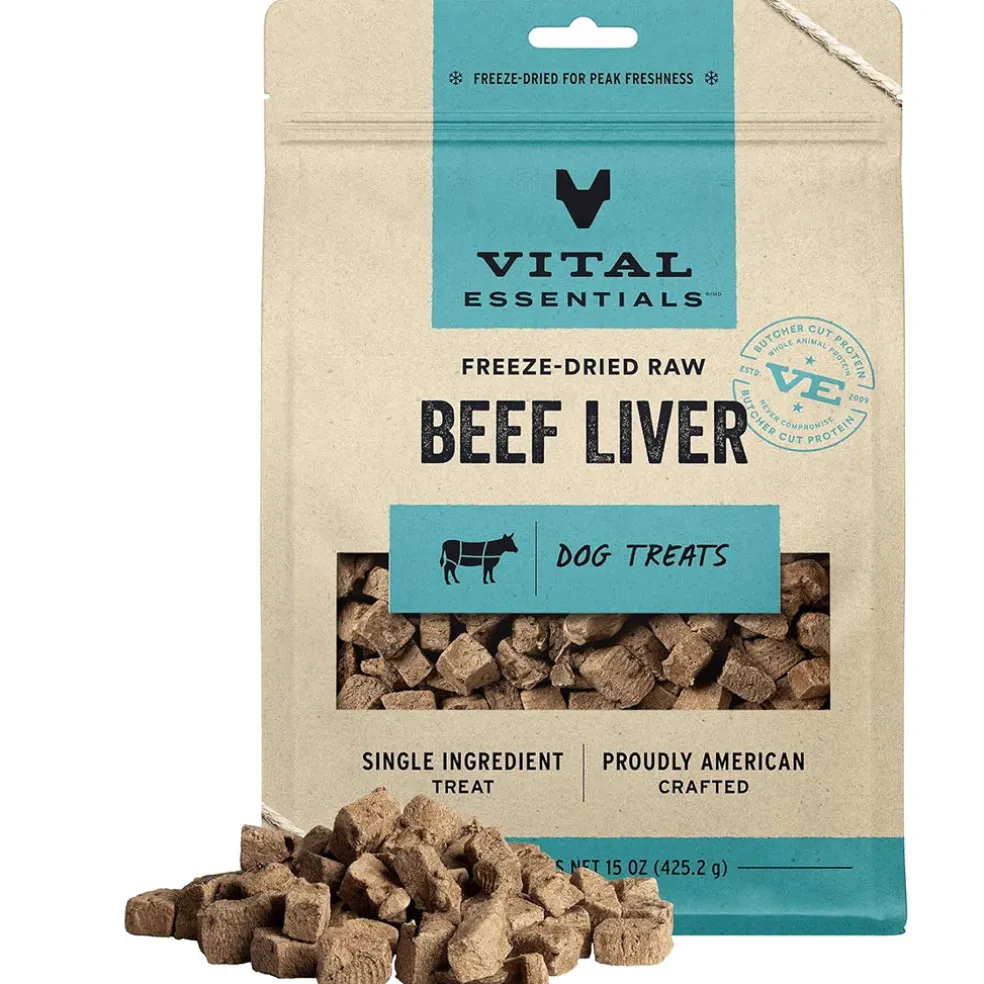 Vital Essentials Freeze-Dried Raw Beef Liver Treats For Dogs