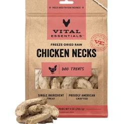 Vital Essentials Freeze-Dried Raw Chicken Necks Dog Treats, 9-oz