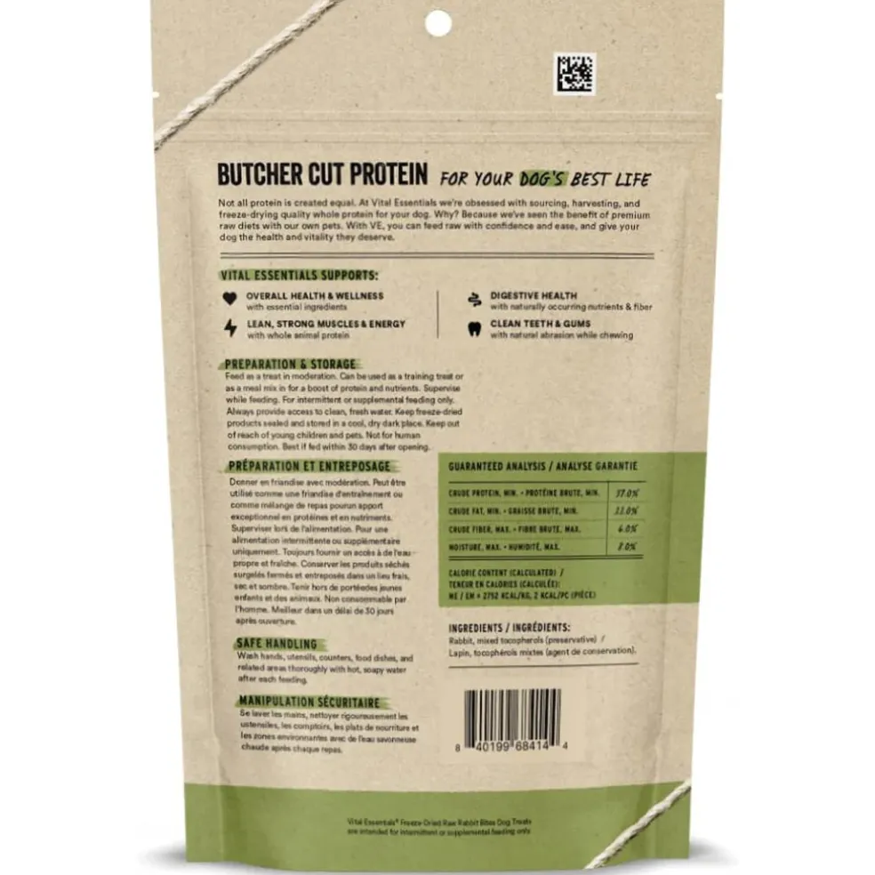 Vital Essentials Freeze-Dried Raw Rabbit Bites Treats For Dogs