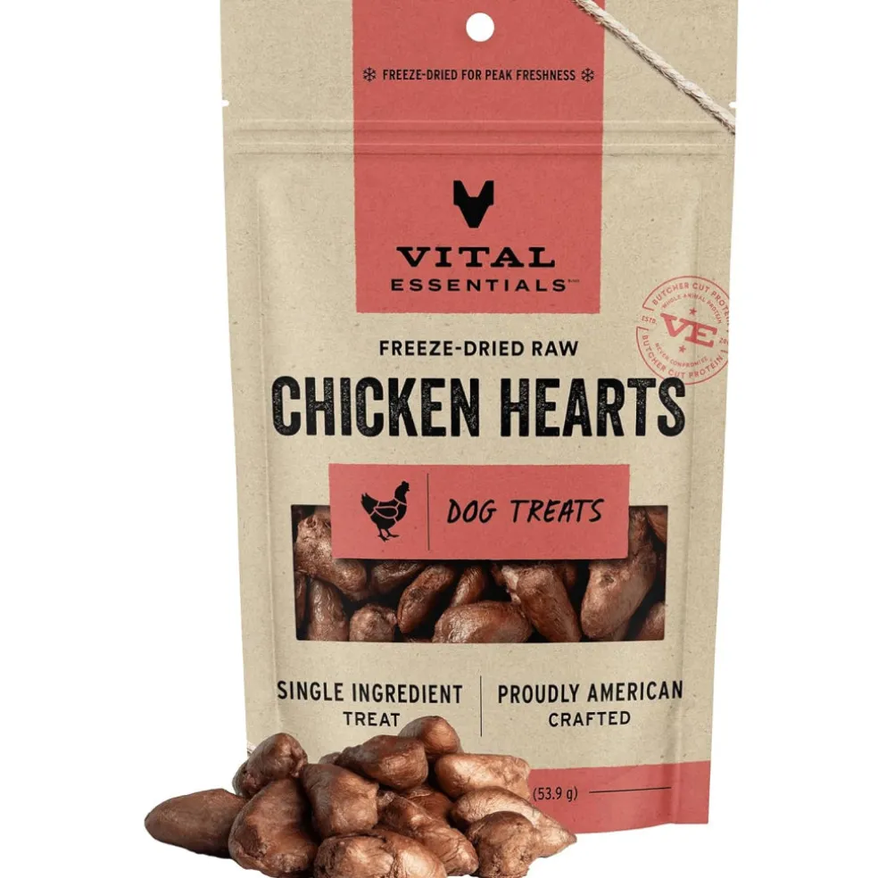 Vital Essentials Freeze-Dried Raw Chicken Hearts Treats For Dogs