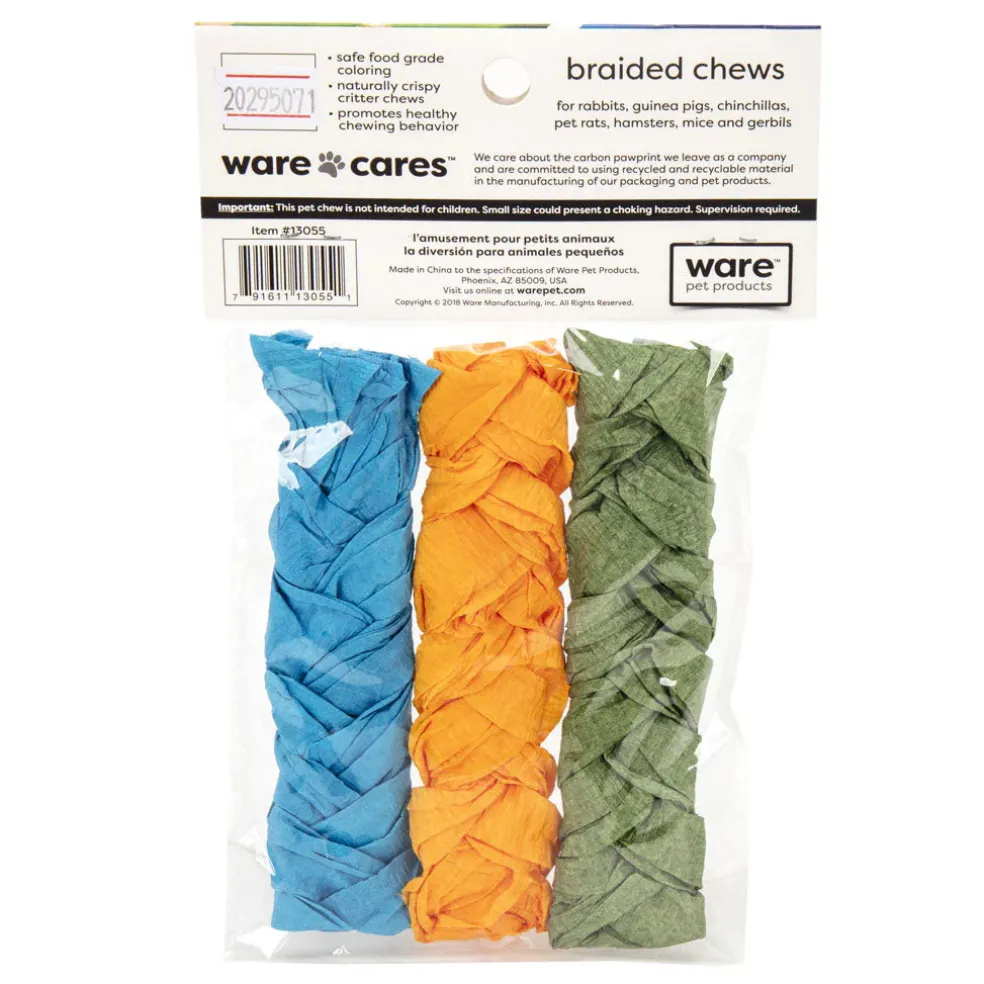Ware Braided Chews for Small Animals, Large, 3-count