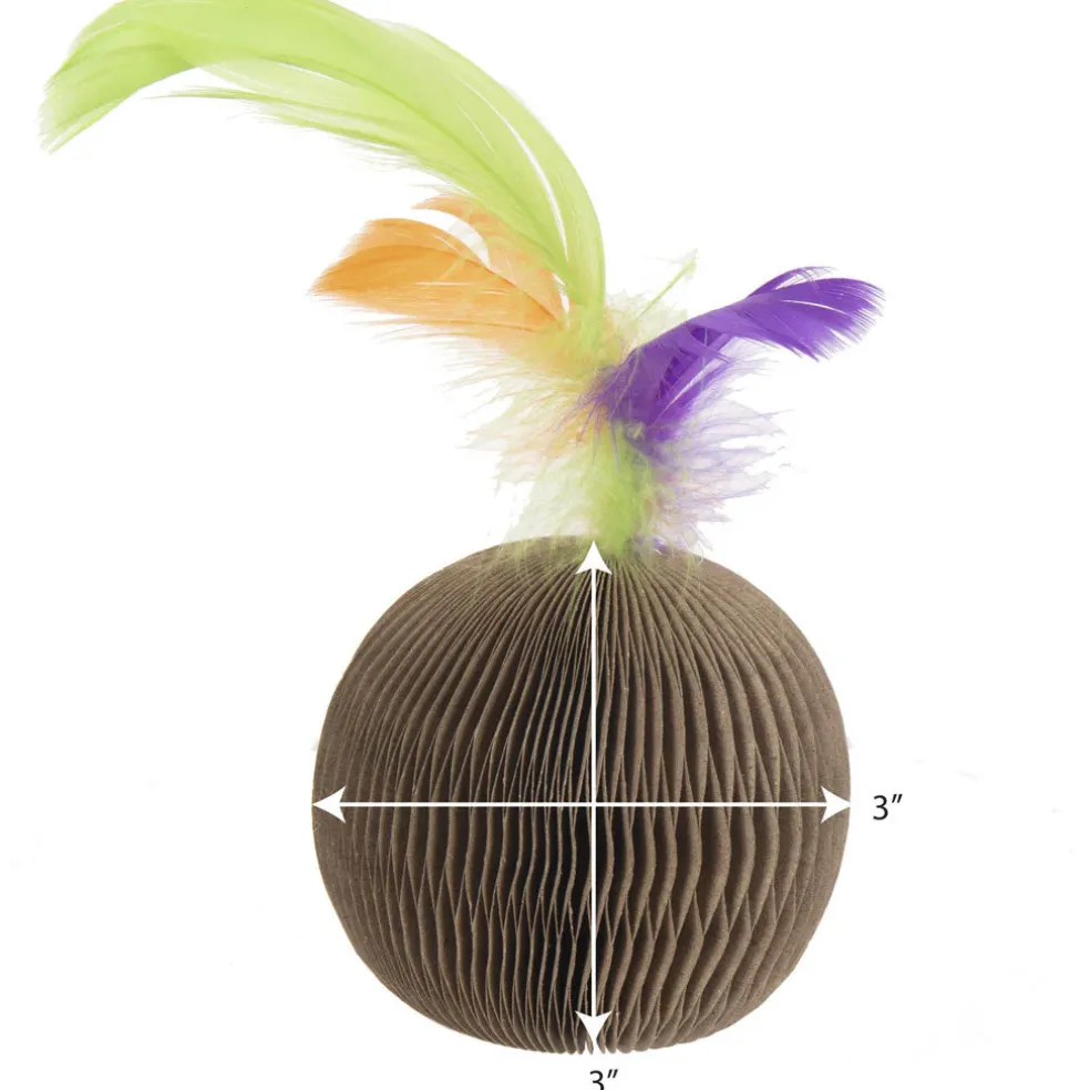 Ware Corrugate Feather Ball Toy for Small Animal