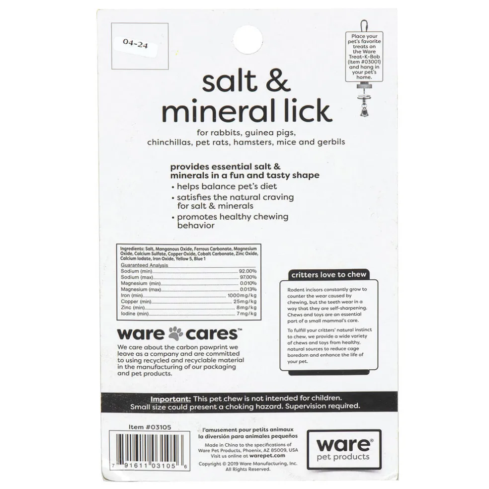 Ware Salt & Trace Mineral Lick for Small Animals, 2-count