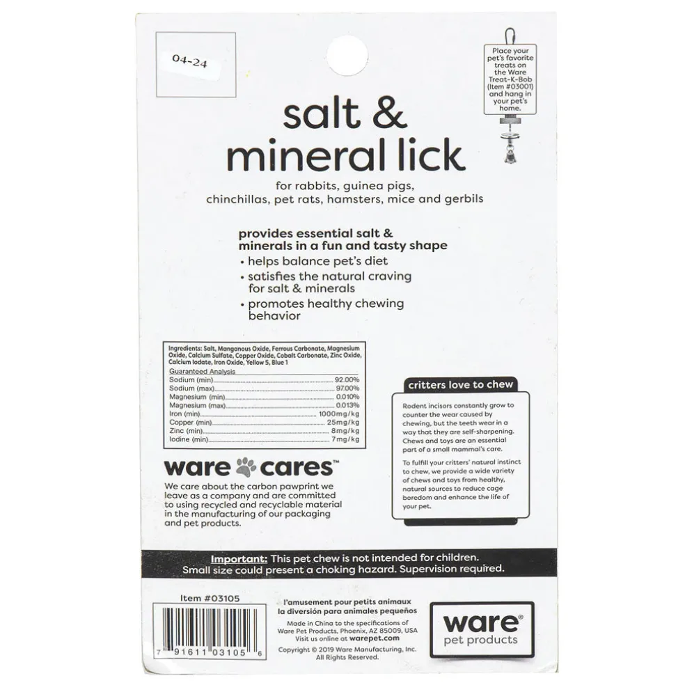 Ware Salt & Trace Mineral Lick for Small Animals, 2-count