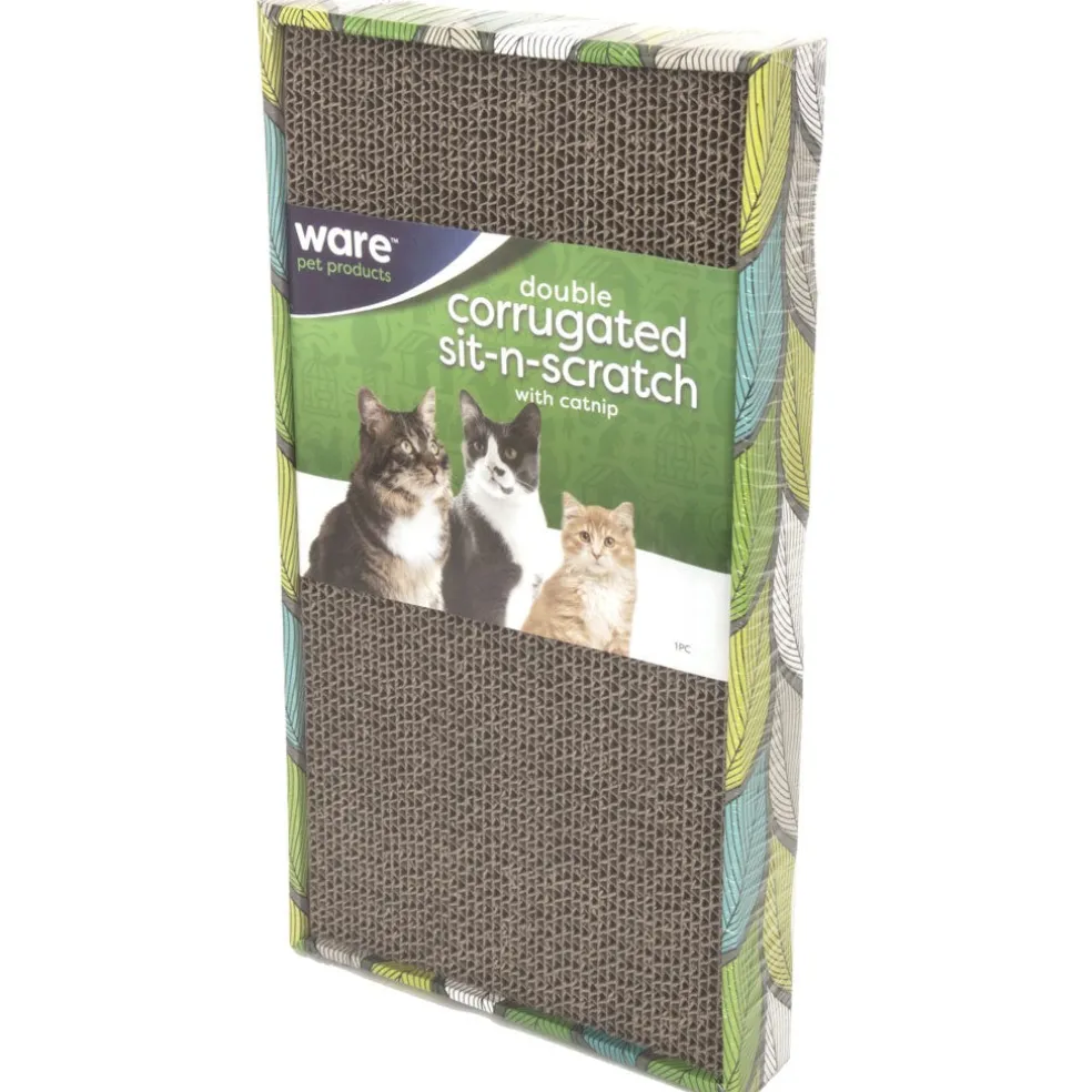 Ware Single Corrugated Sit-N-Scratch Scratcher with Catnip, 1 count