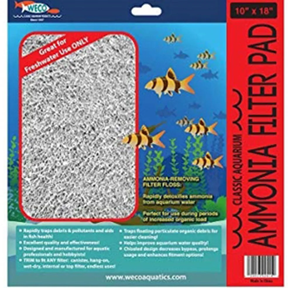 Weco Classic Aquarium Ammonia Filter Pad, 10" x 18"