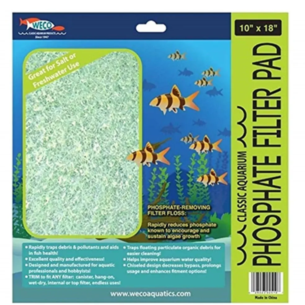 Weco Classic Aquarium Phosphate Filter Pad, 10" x 18"