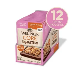 Wellness CORE Tiny Tasters Grain-Free Micned Chicken Wet Food for Kittens (1.75 oz x 12 pouches)