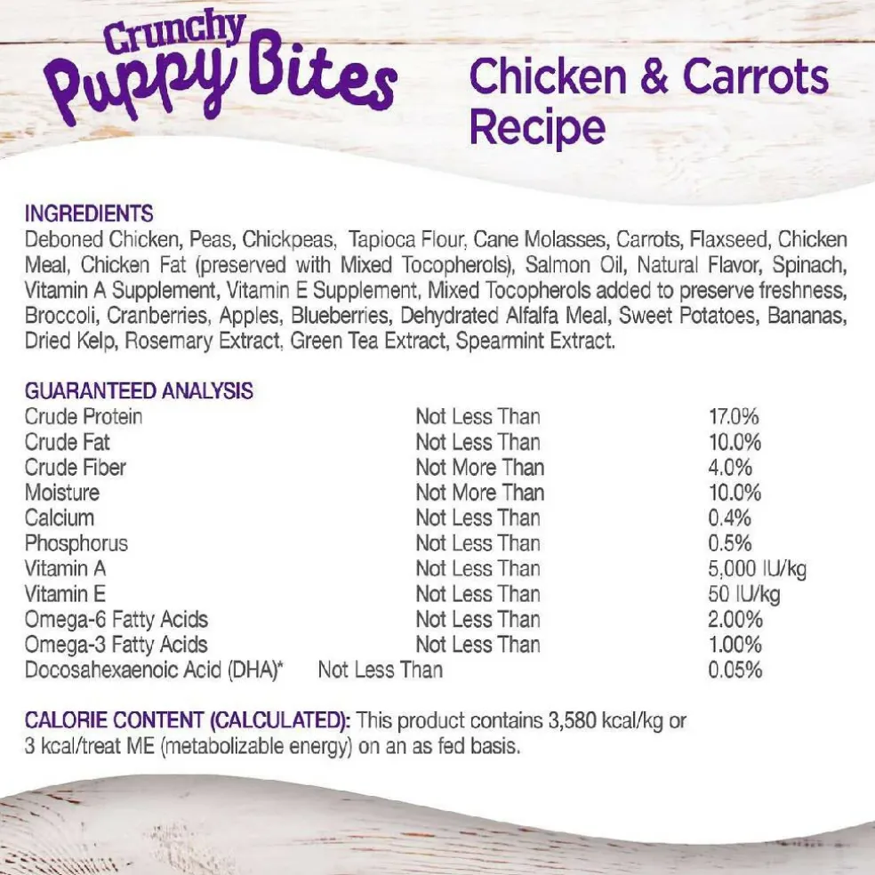 Wellness Crunchy Puppy Bites Chicken & Carrot Recipe Grain-Free Dog Treats (6 oz)