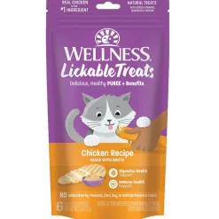 Wellness Lickable Treats Chicken Recipe Natural Treats for Cats, 2.5-oz