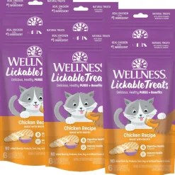 Wellness Lickable Treats Chicken Recipe Natural Treats for Cats, 2.5-oz