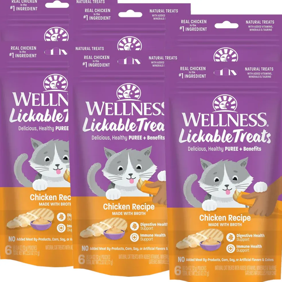 Wellness Lickable Treats Chicken Recipe Natural Treats for Cats, 2.5-oz