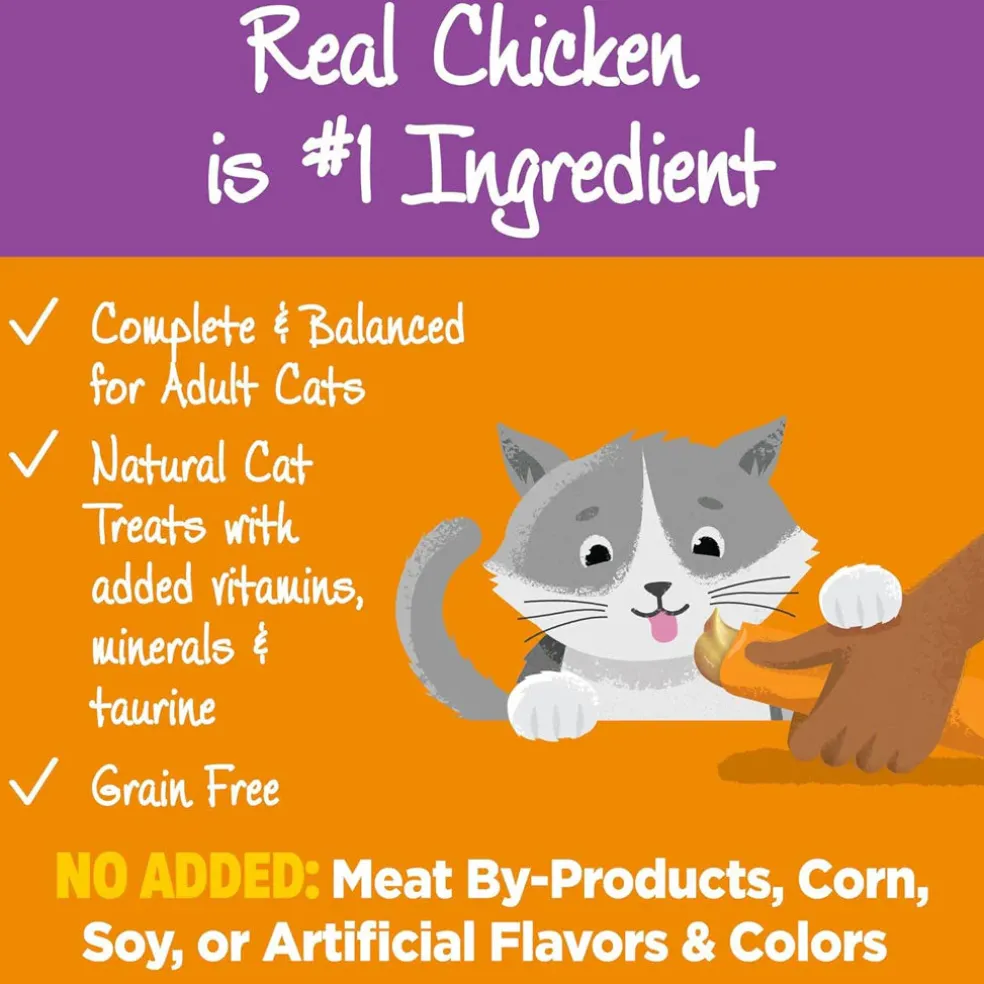 Wellness Lickable Treats Chicken Recipe Natural Treats for Cats, 2.5-oz
