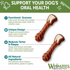 WHIMZEES Brushzees Natural Grain-Free Dental Chews For Dog Treats, Medium (12.7 oz)