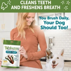 WHIMZEES Brushzees Natural Grain-Free Dental Chews For Dog Treats, Medium (12.7 oz)