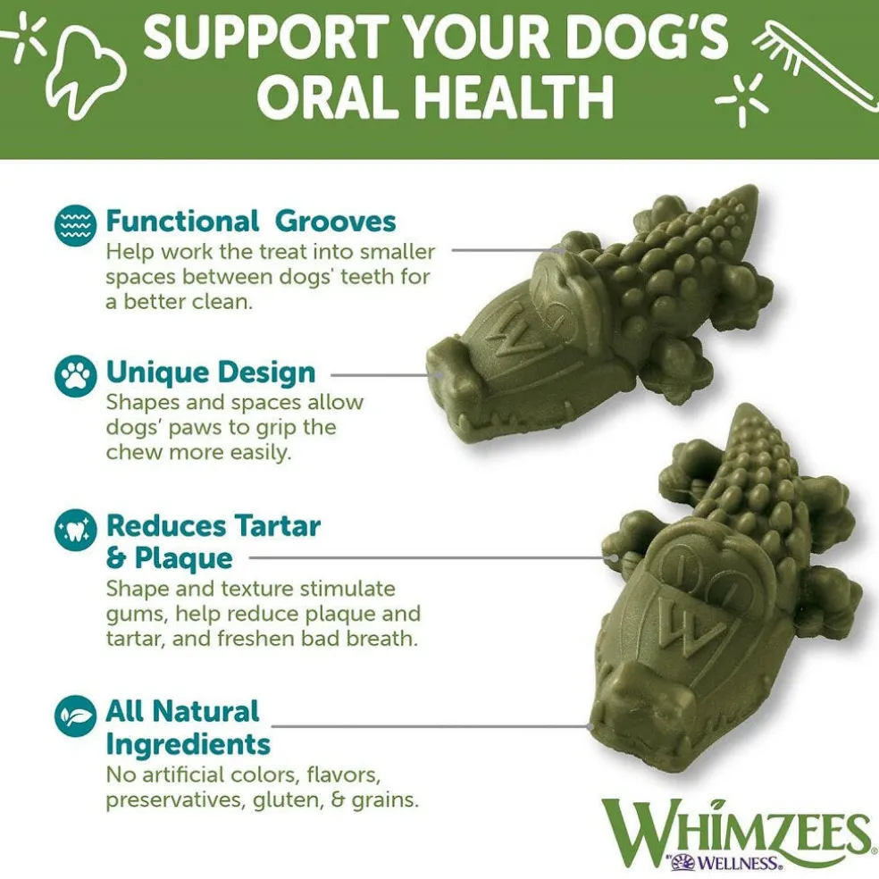 WHIMZEES by Wellness Alligator Natural Grain Free Dental Chews For Medium Dogs (12 pc)