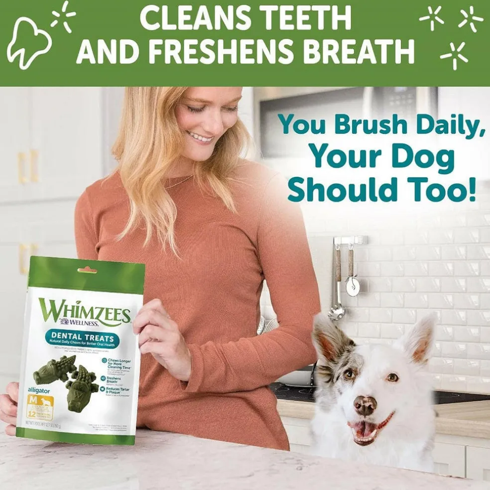 WHIMZEES by Wellness Alligator Natural Grain Free Dental Chews For Medium Dogs (12 pc)