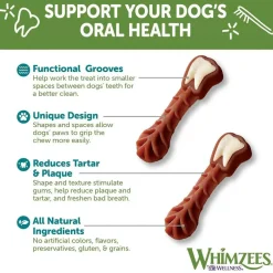 WHIMZEES by Wellness Brushzees Natural Dental Chews For Dogs Large Breed (12.7 oz)