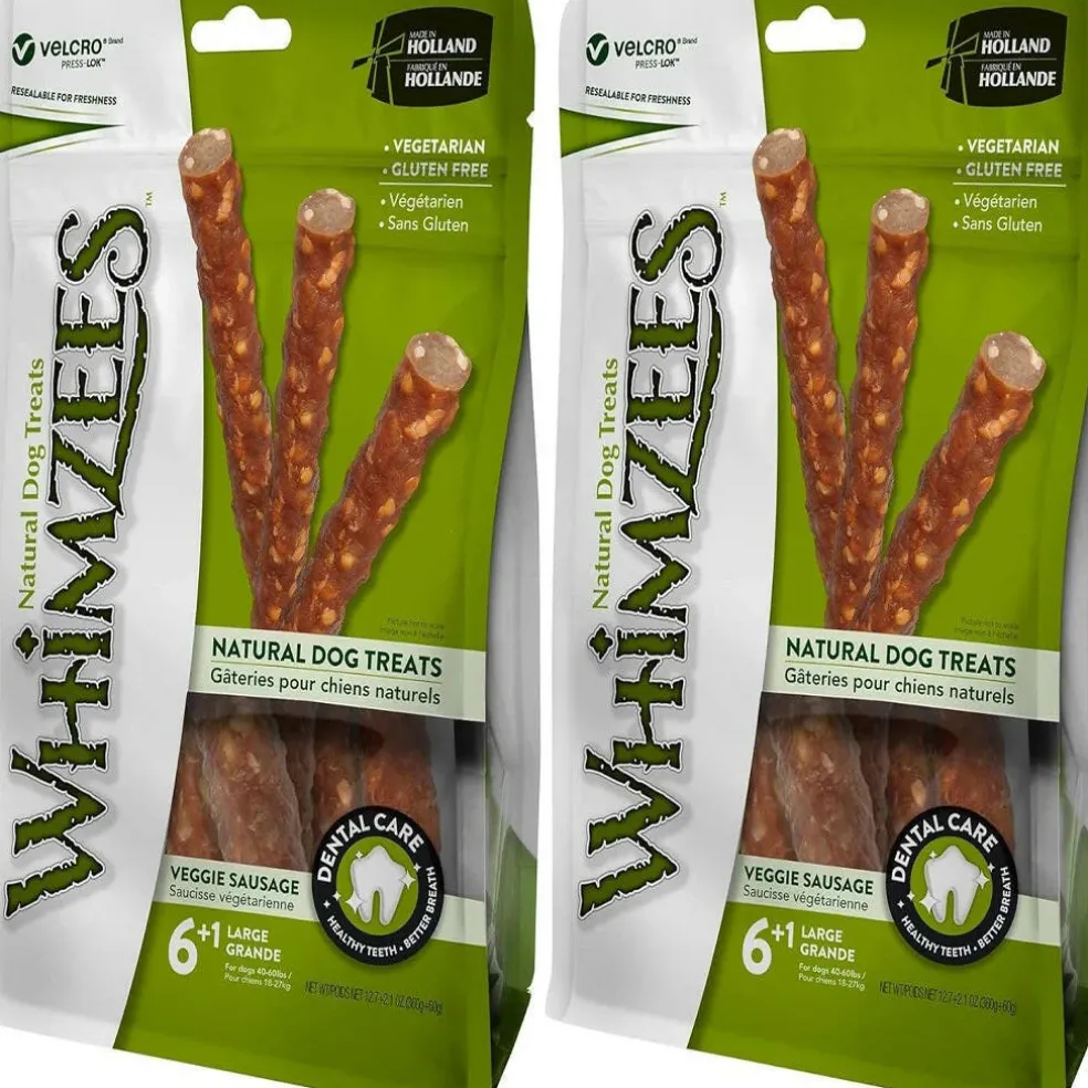 Whimzees by Wellness Dental Chews Veggie Sausage For Large Dog (7 Pack)