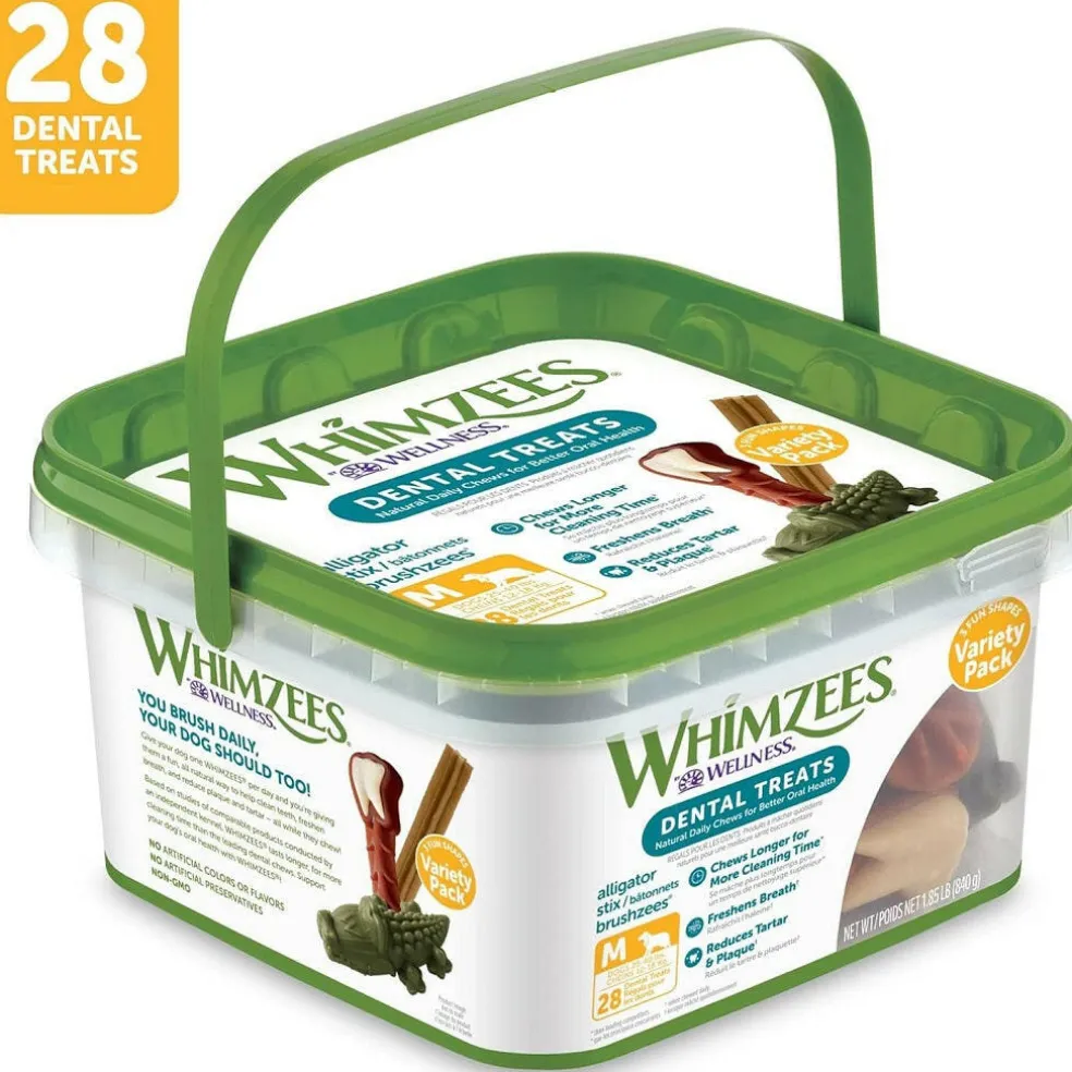 Whimzees by Wellness Dental Chews Variety Packs For Medium Dog (28 count)