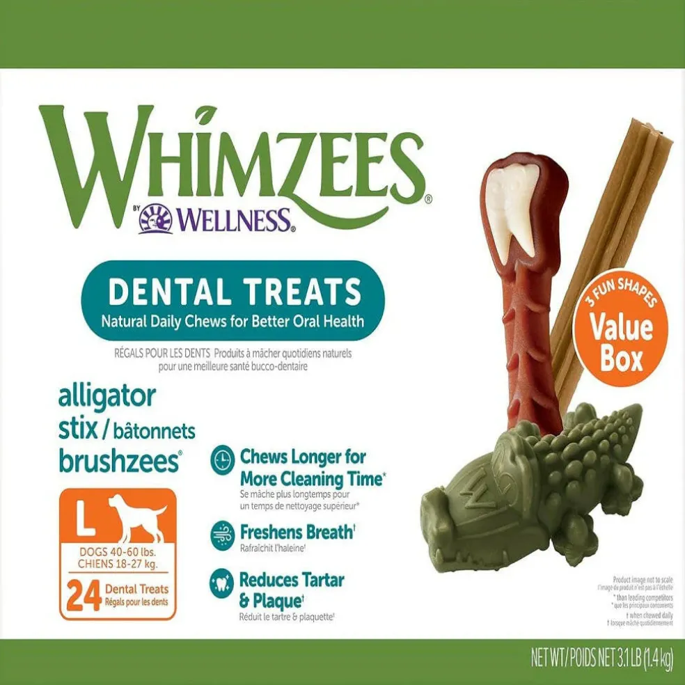 Whimzees by Wellness Natural Dental Value Box Treat For Large Dogs (24 count)