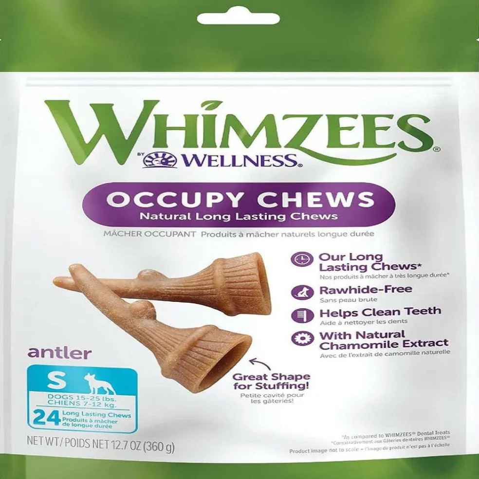 Whimzees by Wellness Occupy Antler Value Bag Natural Dental Chews For Small Dog (24 pc)