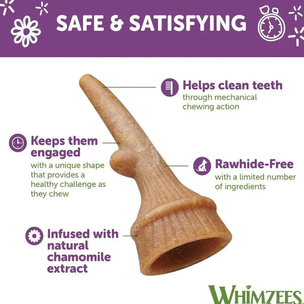 Whimzees by Wellness Occupy Antler Value Bag Natural Dental Chews For Small Dog (24 pc)