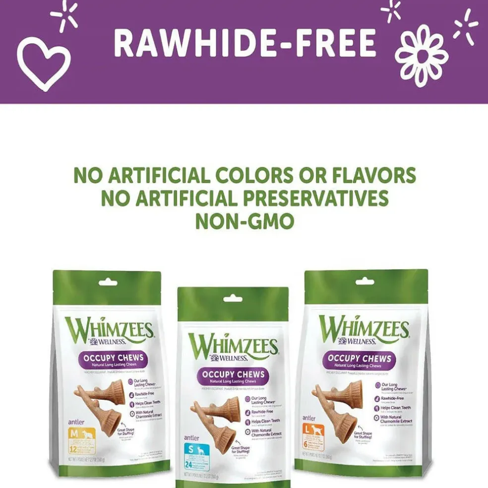 Whimzees by Wellness Occupy Antler Value Bag Natural Dental Chews For Small Dog (24 pc)