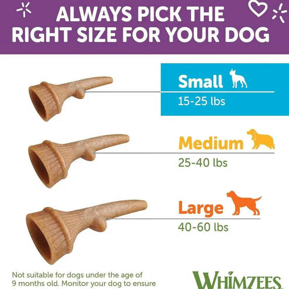 Whimzees by Wellness Occupy Antler Value Bag Natural Dental Chews For Small Dog (24 pc)