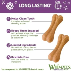 Whimzees by Wellness Rice Bone Natural Grain Free Dental Chew For Large Breed Dog(6 pc)