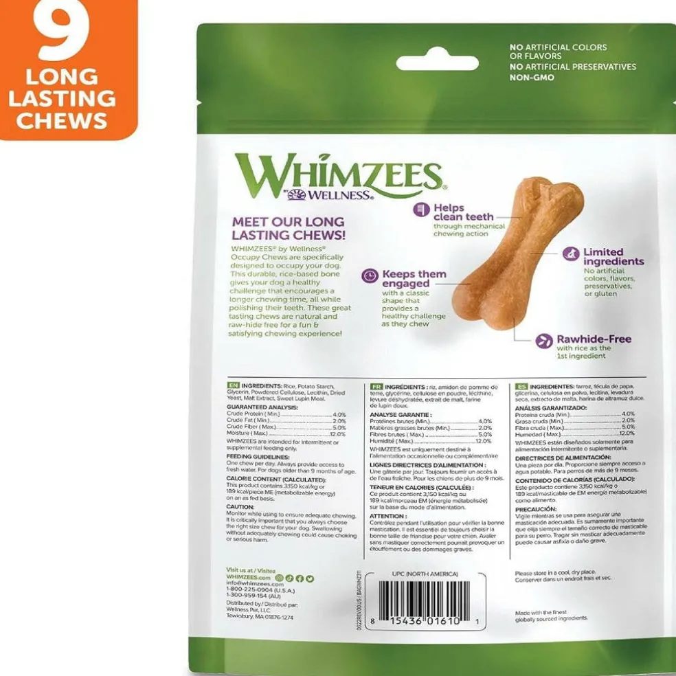 Whimzees by Wellness Rice Bone Natural Grain Free Dental Chew For Large Breed Dog(6 pc)