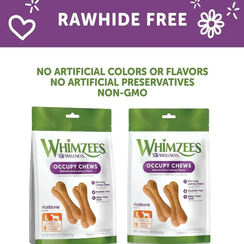 Whimzees by Wellness Rice Bone Natural Grain Free Dental Chew For Large Breed Dog(6 pc)