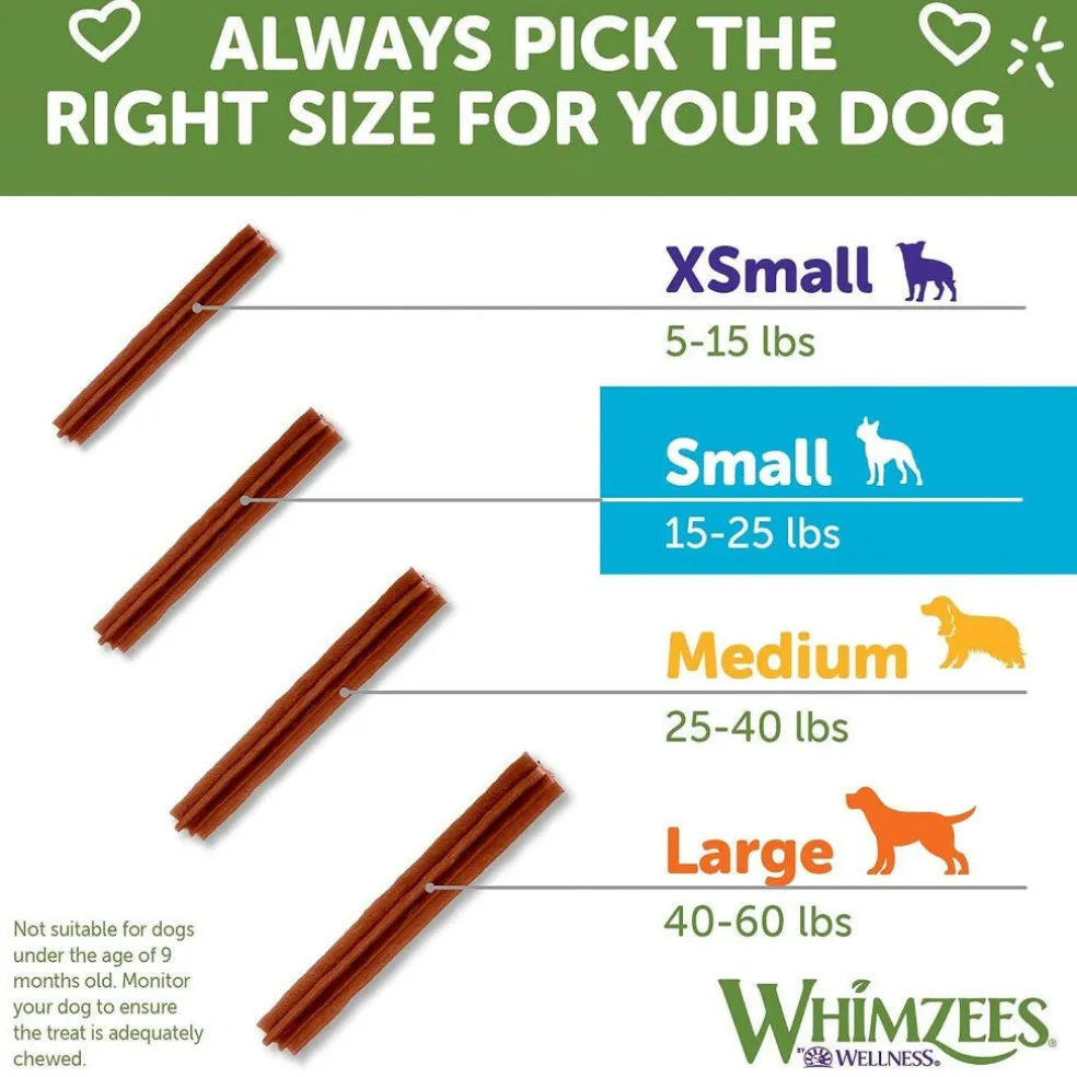 Whimzees by Wellness Stix Natural Grain-Free Dental Chews For Small Breed Dogs (14.8 oz)