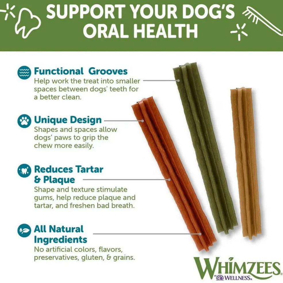 Whimzees by Wellness Stix Natural Grain-Free Dental Chews For Large Dogs (14.8 oz)