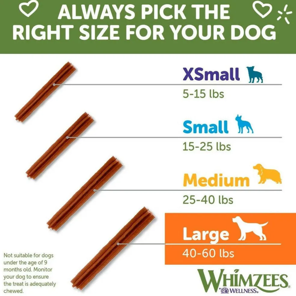 Whimzees by Wellness Stix Natural Grain-Free Dental Chews For Large Dogs (14.8 oz)