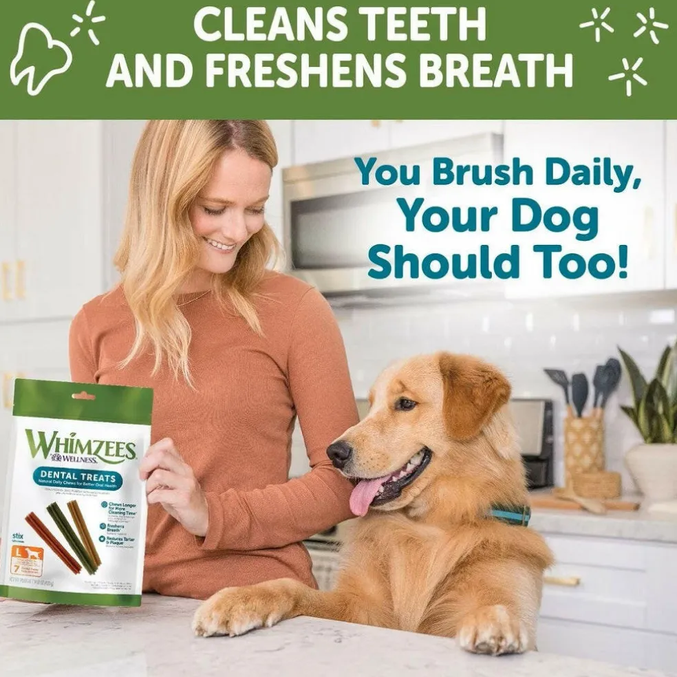 Whimzees by Wellness Stix Natural Grain-Free Dental Chews For Large Dogs (14.8 oz)