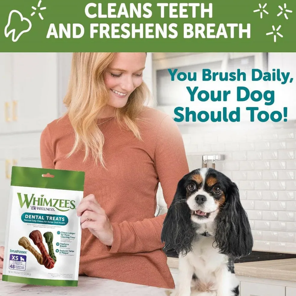 Whimzees Daily Use Pack Dental Treats For Dogs Extra Small Brushzees (7.4 oz)