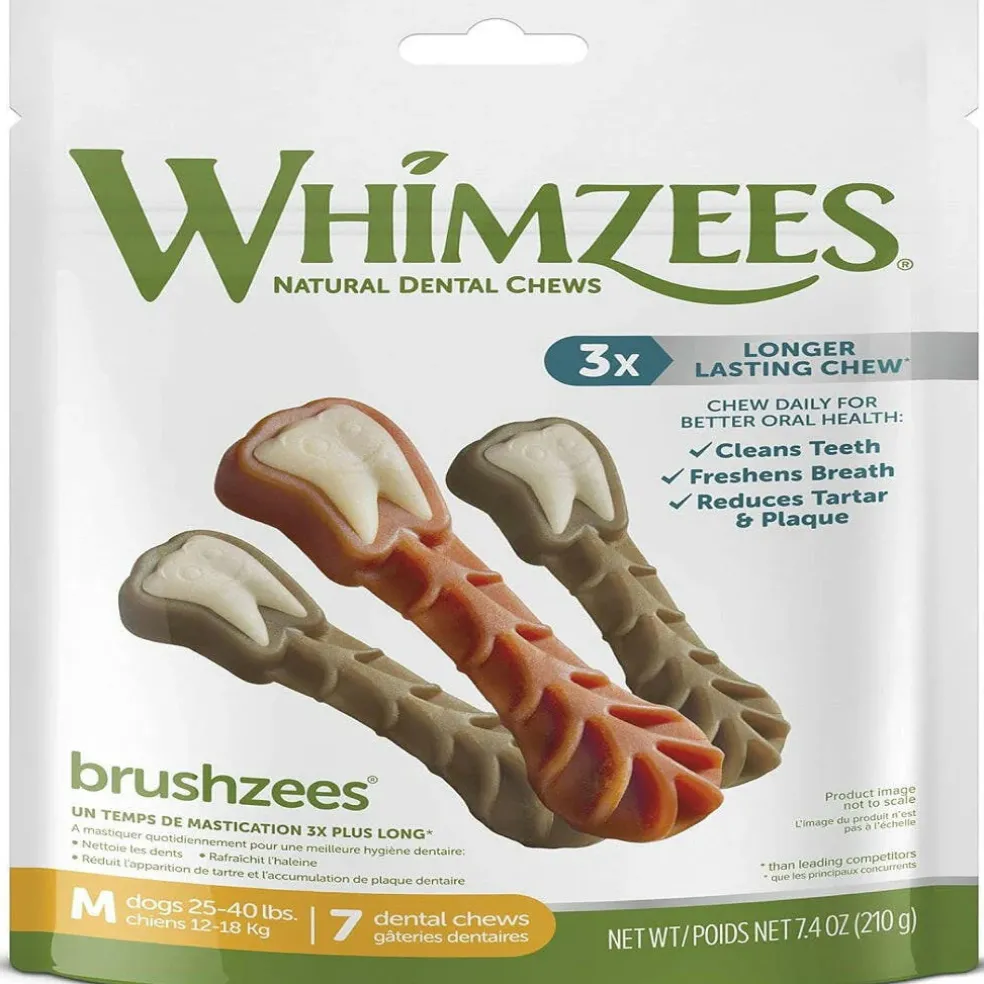 Whimzees Natural Grain Free Daily Dental Medium Dog Treats (7.4 oz)