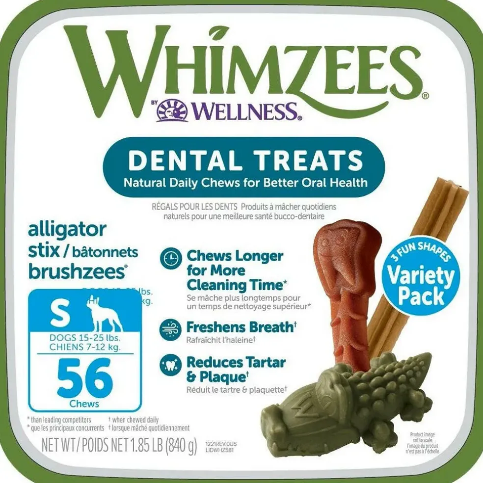 WHIMZEES Variety Pack Grain-Free For Dental Dog Treats, Small (56 coun)