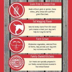 Wholesomes Bruno's Pork Grain Free Jerky Strips Moist Dog Treats