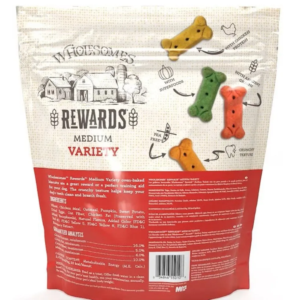 Wholesomes Gourmet Rewards Medium Variety Biscuit Treats For Dogs