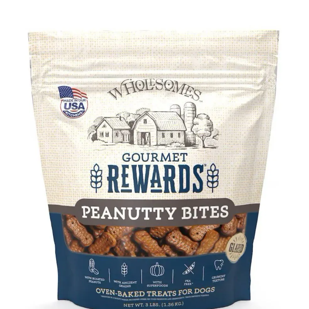 Wholesomes Gourmet Rewards Peanutty Bites Biscuit Dog Treats
