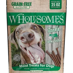 Wholesomes Tank's Beef Grain Free Jerky Sticks Moist Dog Treats