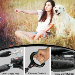 Wigzi Luna LED Reflective Rope Leash 6' Up to 250 lb Dog