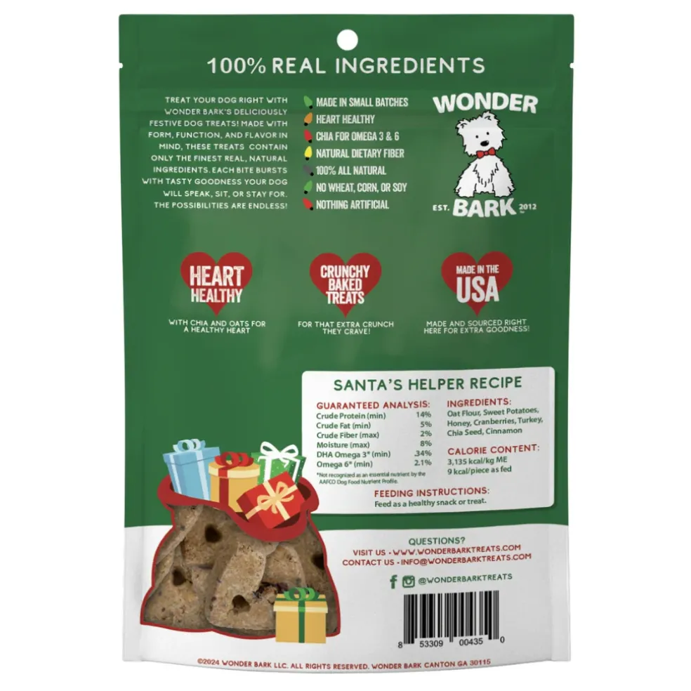 Wonder Bark Christmas Santa's Helper Oven Baked Dog Treats