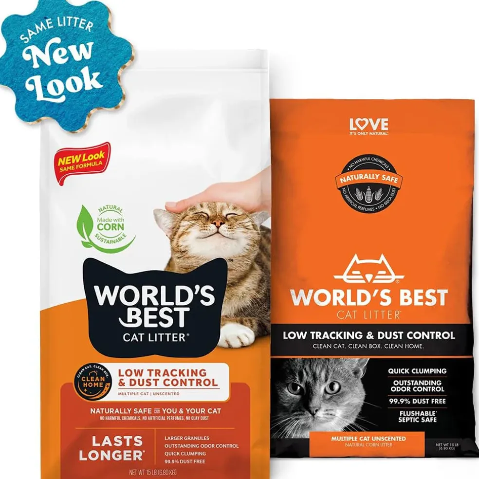 World's Best Cat Litter Low Tracking & Dust Control Multiple Cat Unscented, 28 lbs