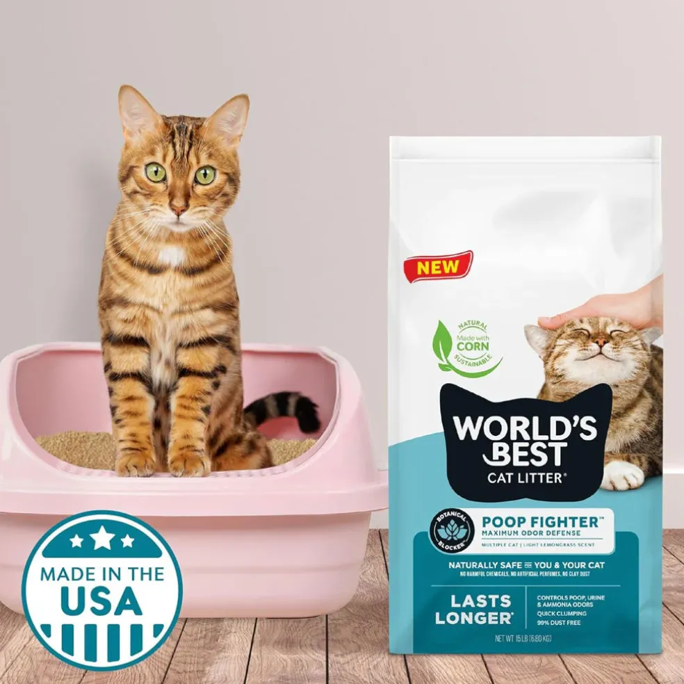 World's Best Cat Litter Poof Fighter Multiple Cat Light Lemongrass Scent, 28 lbs