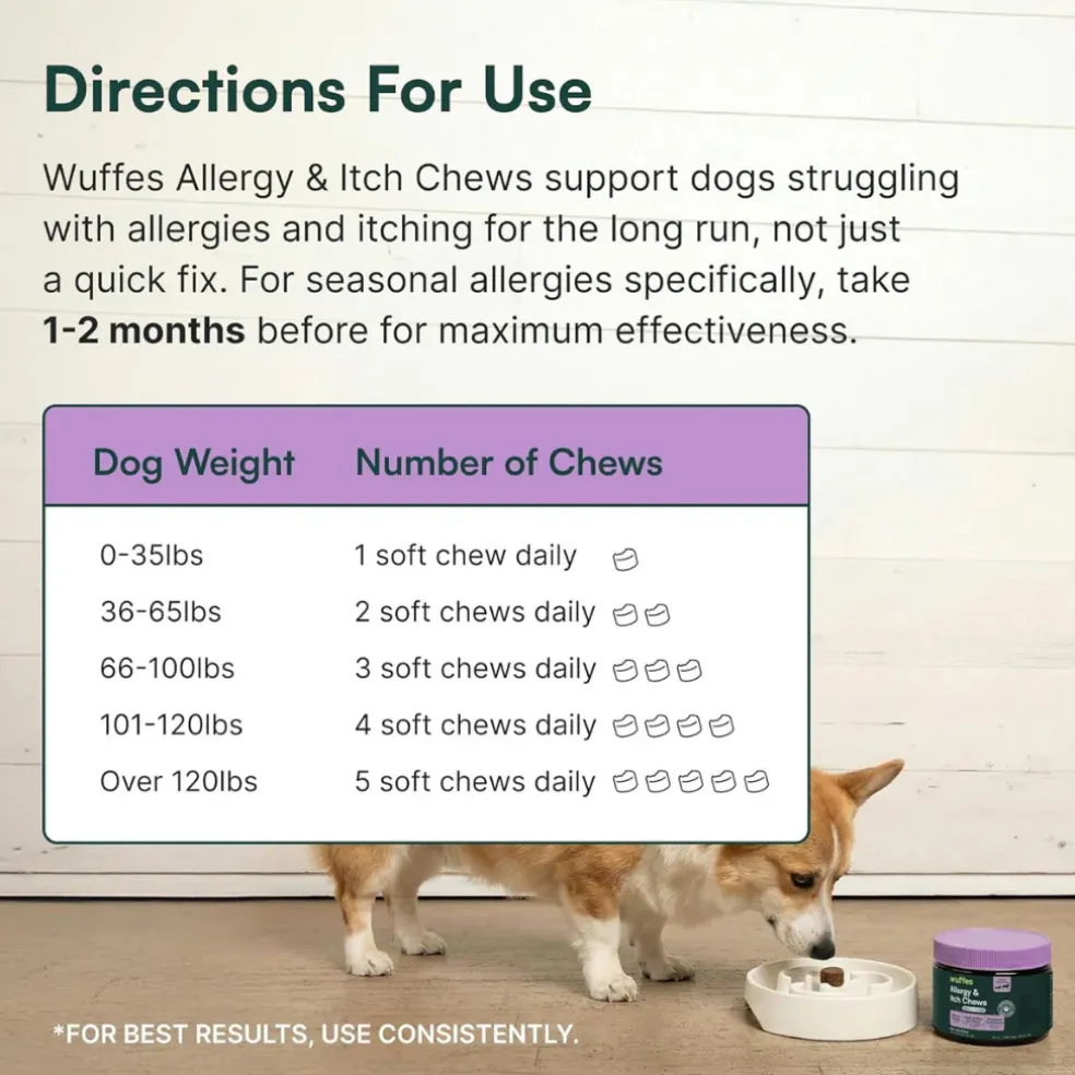 Wuffes Allergy & Itch Chews for Dogs (50 chews)