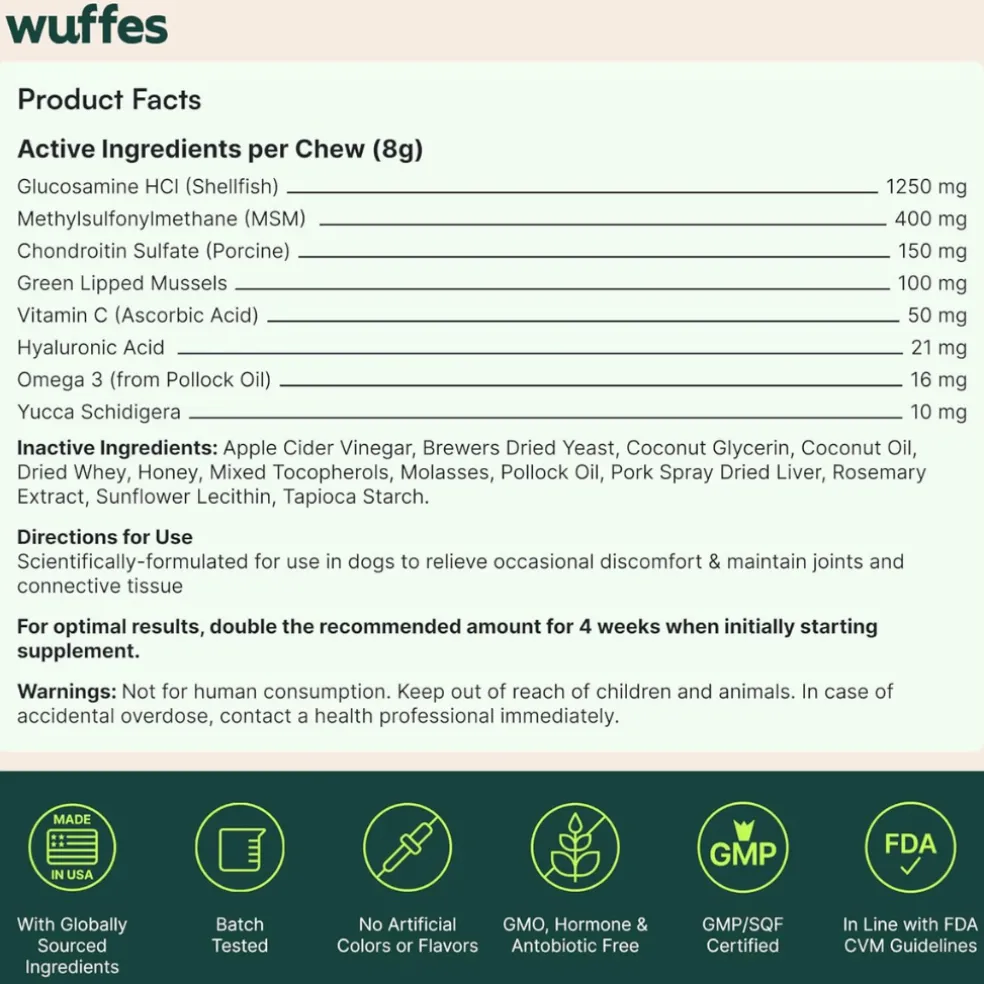 Wuffes Hip & Joint Chews for Dogs