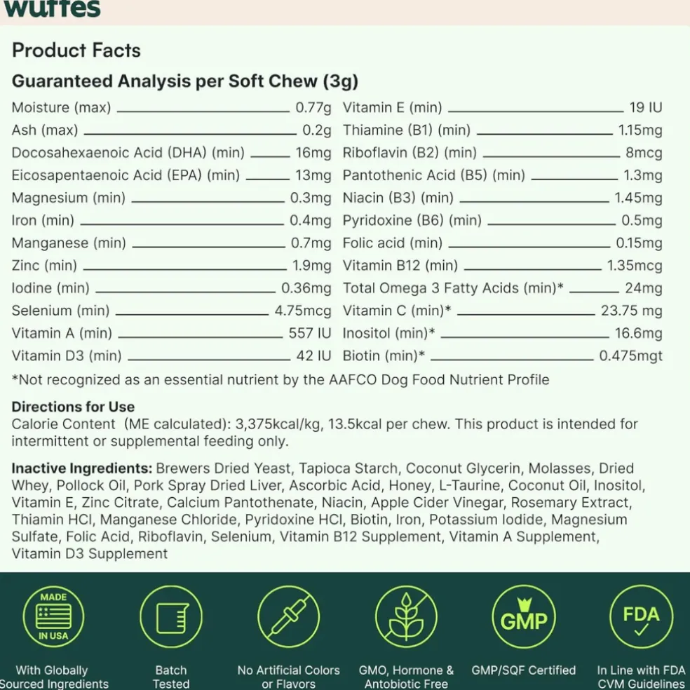 Wuffes Multivitamin Chews for Dogs (50 chews)